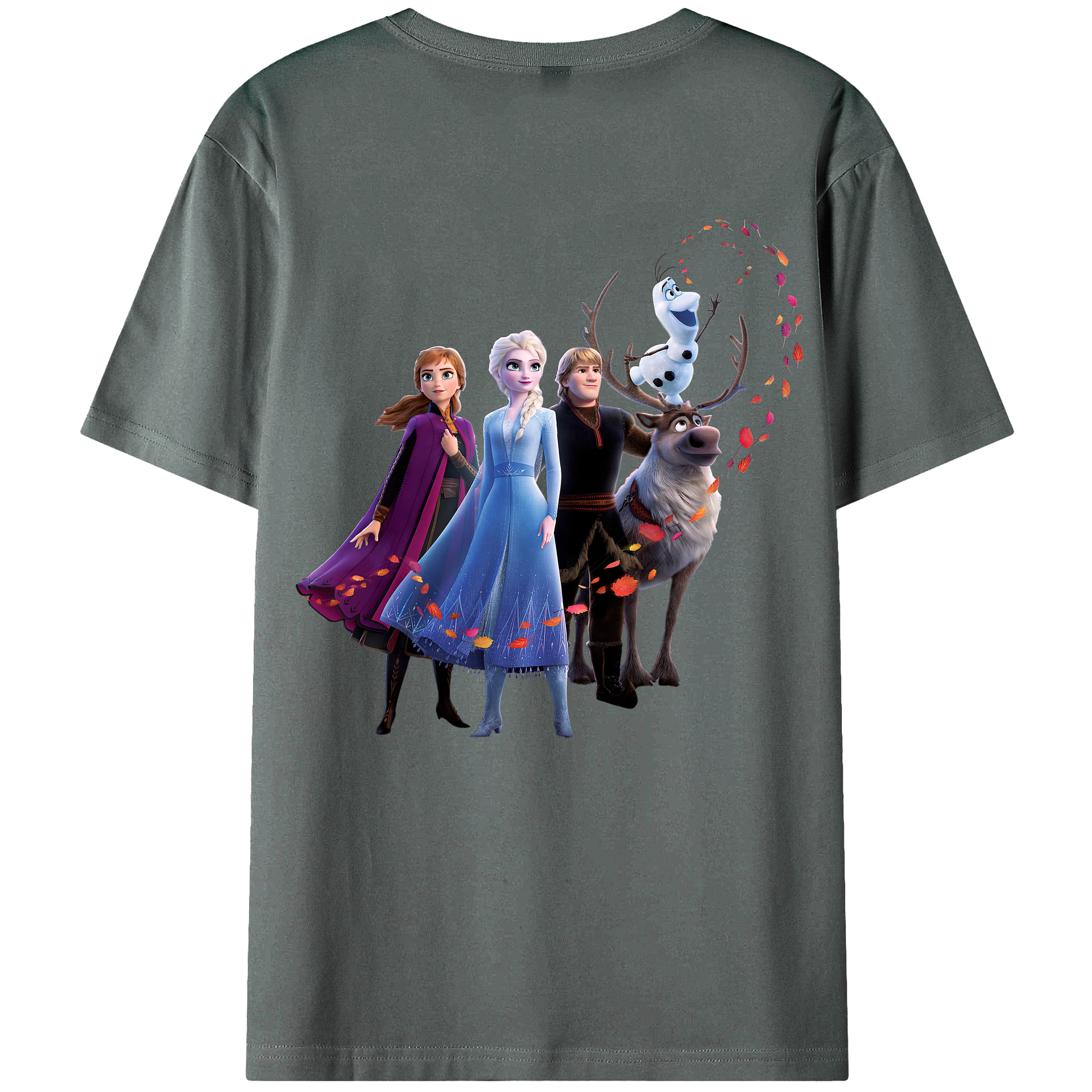 （画像用） アナと雪の女王 アンナ エルサ Frozen Anna Elsa 綿100％ メンズ半袖Tシャツ（バックプリント） 通気性